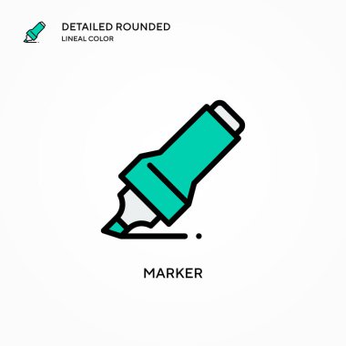 İşaretleyici vektör simgesi. Modern vektör illüstrasyon kavramları. Düzenlemesi ve kişiselleştirmesi kolay.