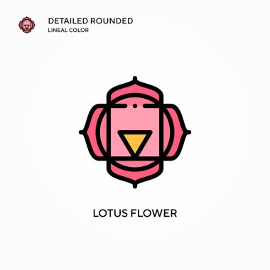Lotus çiçeği vektör simgesi. Modern vektör illüstrasyon kavramları. Düzenlemesi ve kişiselleştirmesi kolay.