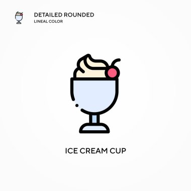Dondurma kabı vektör simgesi. Modern vektör illüstrasyon kavramları. Düzenlemesi ve kişiselleştirmesi kolay.