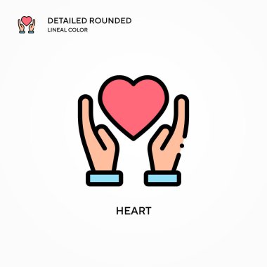 Kalp vektör simgesi. Modern vektör illüstrasyon kavramları. Düzenlemesi ve kişiselleştirmesi kolay.