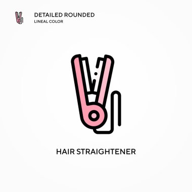 Saç düzleştirici vektör simgesi. Modern vektör illüstrasyon kavramları. Düzenlemesi ve kişiselleştirmesi kolay.