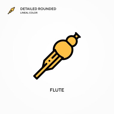 Flüt vektör simgesi. Modern vektör illüstrasyon kavramları. Düzenlemesi ve kişiselleştirmesi kolay.