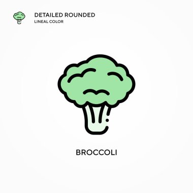 Brokoli vektör simgesi. Modern vektör illüstrasyon kavramları. Düzenlemesi ve kişiselleştirmesi kolay.