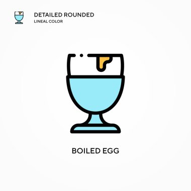 Haşlanmış yumurta vektör simgesi. Modern vektör illüstrasyon kavramları. Düzenlemesi ve kişiselleştirmesi kolay.