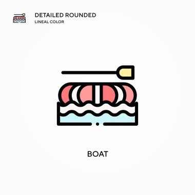 Tekne vektör simgesi. Modern vektör illüstrasyon kavramları. Düzenlemesi ve kişiselleştirmesi kolay.