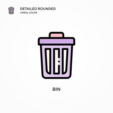 Çöp kutusu vektör simgesi. Modern vektör illüstrasyon kavramları. Düzenlemesi ve kişiselleştirmesi kolay.
