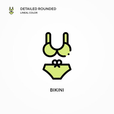 Bikini vektör simgesi. Modern vektör illüstrasyon kavramları. Düzenlemesi ve kişiselleştirmesi kolay.