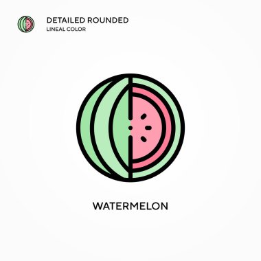 Karpuz vektör simgesi. Modern vektör illüstrasyon kavramları. Düzenlemesi ve kişiselleştirmesi kolay.