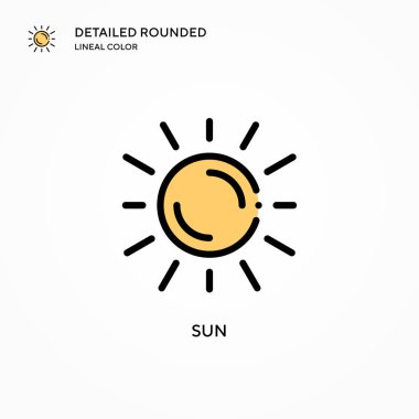 Güneş vektör simgesi. Modern vektör illüstrasyon kavramları. Düzenlemesi ve kişiselleştirmesi kolay.