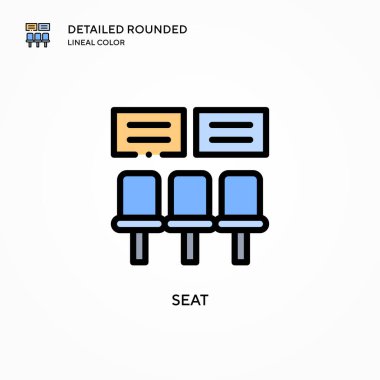 Koltuk vektör simgesi. Modern vektör illüstrasyon kavramları. Düzenlemesi ve kişiselleştirmesi kolay.
