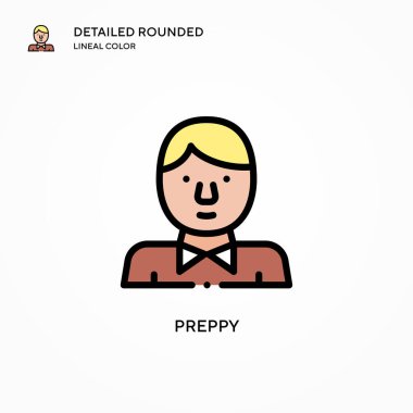 Preppy vektör simgesi. Modern vektör illüstrasyon kavramları. Düzenlemesi ve kişiselleştirmesi kolay.