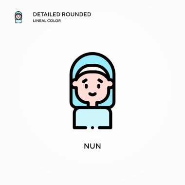 Rahibe vektör simgesi. Modern vektör illüstrasyon kavramları. Düzenlemesi ve kişiselleştirmesi kolay.