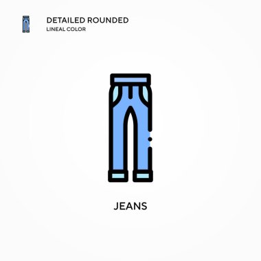 Kot pantolon vektör ikonu. Modern vektör illüstrasyon kavramları. Düzenlemesi ve kişiselleştirmesi kolay.
