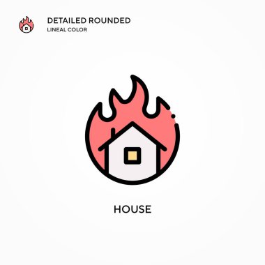 Ev vektör simgesi. Modern vektör illüstrasyon kavramları. Düzenlemesi ve kişiselleştirmesi kolay.