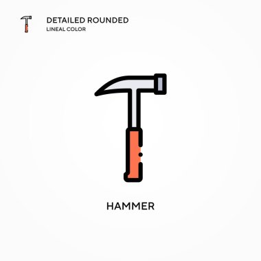 Çekiç vektör simgesi. Modern vektör illüstrasyon kavramları. Düzenlemesi ve kişiselleştirmesi kolay.