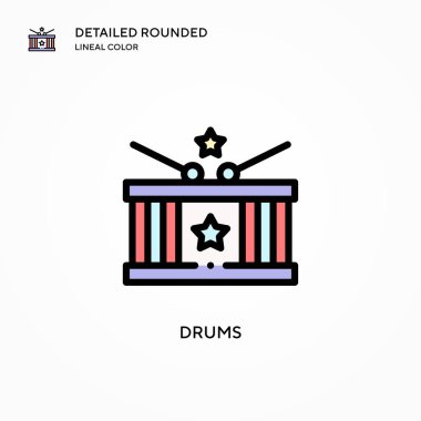 Davul vektör simgesi. Modern vektör illüstrasyon kavramları. Düzenlemesi ve kişiselleştirmesi kolay.