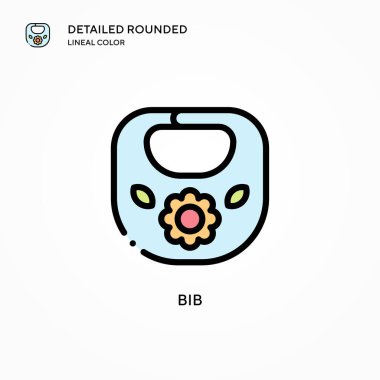Bib vektör simgesi. Modern vektör illüstrasyon kavramları. Düzenlemesi ve kişiselleştirmesi kolay.