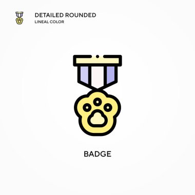 Rozet vektör simgesi. Modern vektör illüstrasyon kavramları. Düzenlemesi ve kişiselleştirmesi kolay.