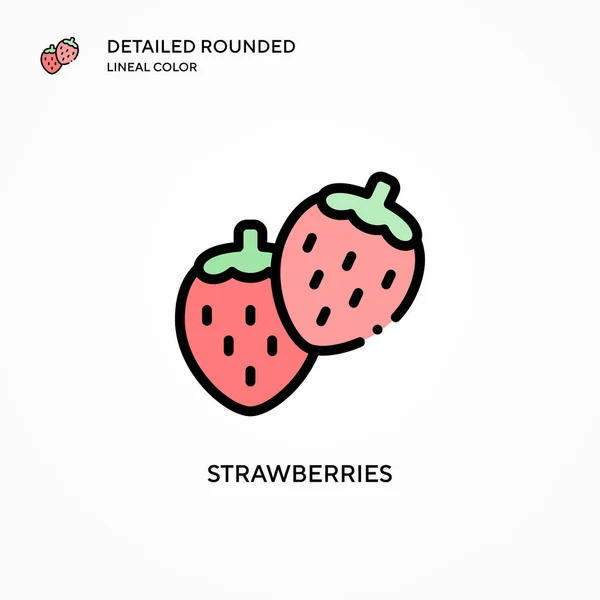 Fresas Icono Vector Conceptos Modernos Ilustración Vectorial Fácil Editar Personalizar — Archivo Imágenes Vectoriales