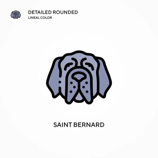 Ícone Vetorial Saint Bernard Conceitos Modernos Ilustração Vetorial Fácil Editar — Vetor de Stock