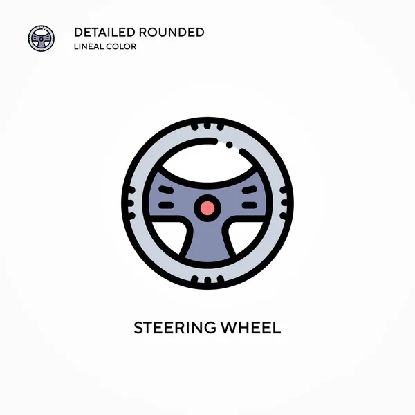 Steering Wheel Vector Icon Modern Vector Illustration Concepts Easy Edit — Stock Vector