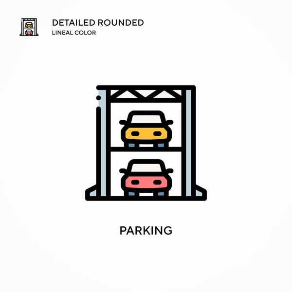 Estacionamiento Icono Vector Conceptos Modernos Ilustración Vectorial Fácil Editar Personalizar — Archivo Imágenes Vectoriales