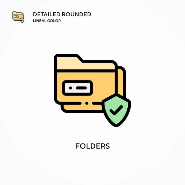 Folders Vector Icon Modern Vector Illustration Concepts Easy Edit Customize — Stock Vector