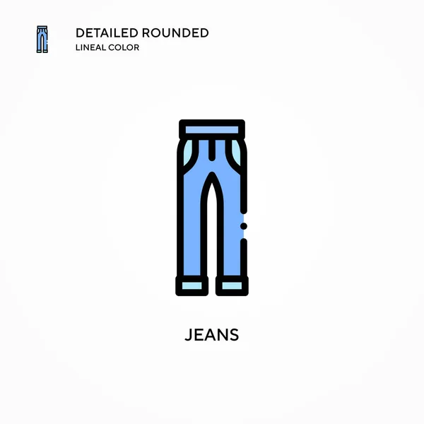 Jeans Vector Icono Conceptos Modernos Ilustración Vectorial Fácil Editar Personalizar — Archivo Imágenes Vectoriales