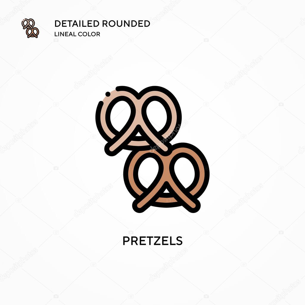 Pretzels vector icon. Modern vector illustration concepts. Easy to edit and customize.