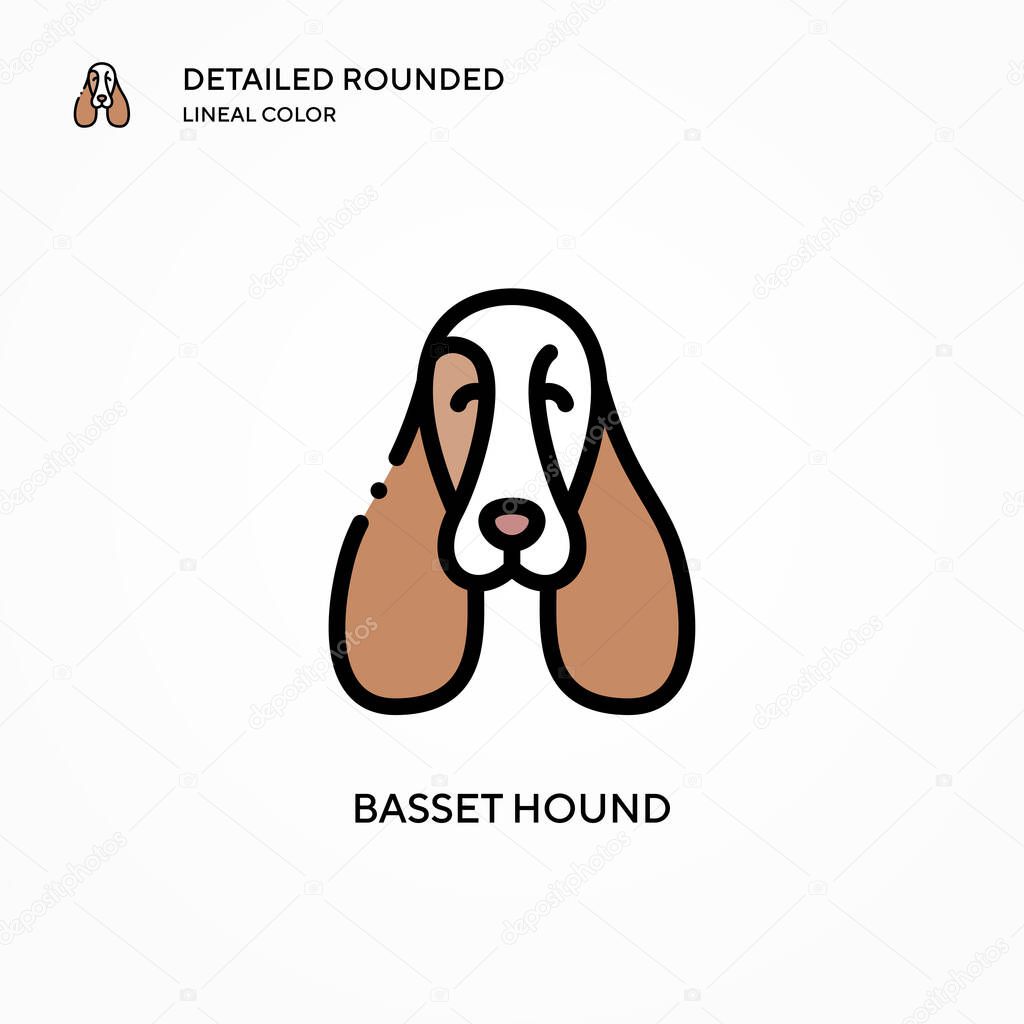 Basset Hound vector icon. Modern vector illustration concepts. Easy to edit and customize.