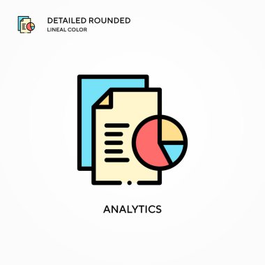 Analitik vektör simgesi. Modern vektör illüstrasyon kavramları. Düzenlemesi ve kişiselleştirmesi kolay.