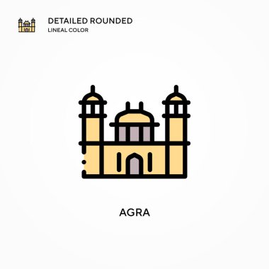 Agra vektör simgesi. Modern vektör illüstrasyon kavramları. Düzenlemesi ve kişiselleştirmesi kolay.