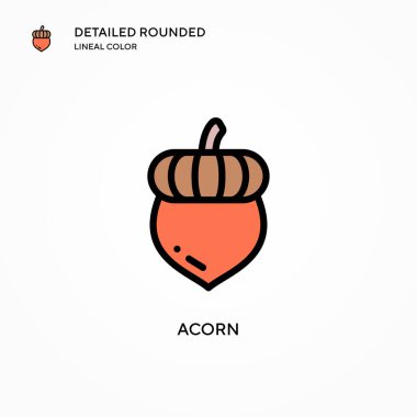 Meşe palamudu ikonu. Modern vektör illüstrasyon kavramları. Düzenlemesi ve kişiselleştirmesi kolay.