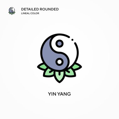 Yin yang vektör simgesi. Modern vektör illüstrasyon kavramları. Düzenlemesi ve kişiselleştirmesi kolay.