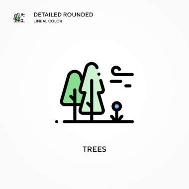 Ağaçların vektör simgesi. Modern vektör illüstrasyon kavramları. Düzenlemesi ve kişiselleştirmesi kolay.