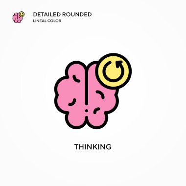 Vektör ikonu düşünüyorum. Modern vektör illüstrasyon kavramları. Düzenlemesi ve kişiselleştirmesi kolay.