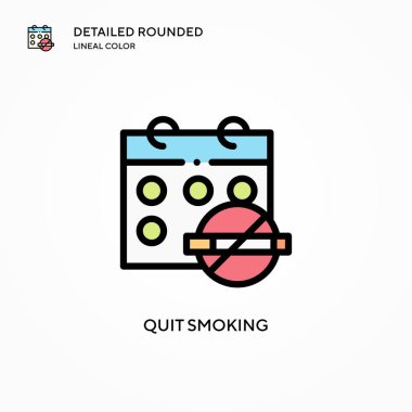 Sigara içmeyi bırak vektör simgesi. Modern vektör illüstrasyon kavramları. Düzenlemesi ve kişiselleştirmesi kolay.