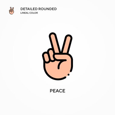 Barış vektör simgesi. Modern vektör illüstrasyon kavramları. Düzenlemesi ve kişiselleştirmesi kolay.