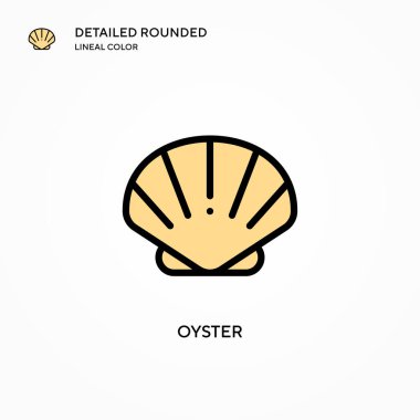 İstiridye vektör simgesi. Modern vektör illüstrasyon kavramları. Düzenlemesi ve kişiselleştirmesi kolay.