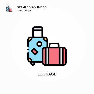 Bagaj vektör simgesi. Modern vektör illüstrasyon kavramları. Düzenlemesi ve kişiselleştirmesi kolay.