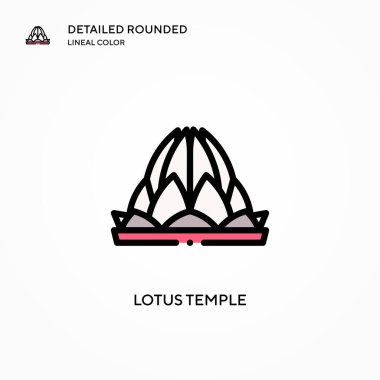 Lotus tapınağı vektör simgesi. Modern vektör illüstrasyon kavramları. Düzenlemesi ve kişiselleştirmesi kolay.