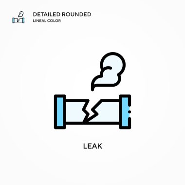Sızdırma vektör simgesi. Modern vektör illüstrasyon kavramları. Düzenlemesi ve kişiselleştirmesi kolay.