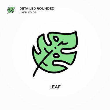 Yaprak vektör simgesi. Modern vektör illüstrasyon kavramları. Düzenlemesi ve kişiselleştirmesi kolay.