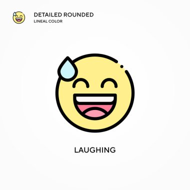 Gülen vektör ikonu. Modern vektör illüstrasyon kavramları. Düzenlemesi ve kişiselleştirmesi kolay.