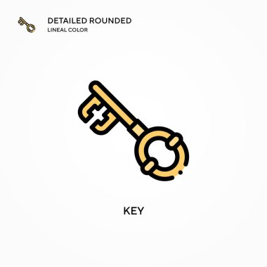 Anahtar vektör simgesi. Modern vektör illüstrasyon kavramları. Düzenlemesi ve kişiselleştirmesi kolay.