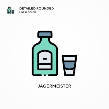 Jagermeister vektör simgesi. Modern vektör illüstrasyon kavramları. Düzenlemesi ve kişiselleştirmesi kolay.