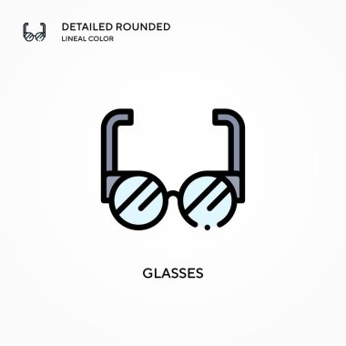Gözlük vektör simgesi. Modern vektör illüstrasyon kavramları. Düzenlemesi ve kişiselleştirmesi kolay.