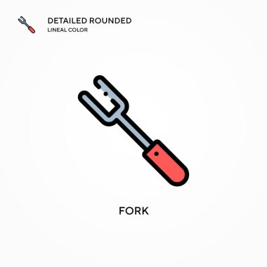 Çatal vektör simgesi. Modern vektör illüstrasyon kavramları. Düzenlemesi ve kişiselleştirmesi kolay.