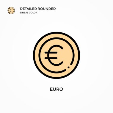 Euro vektör simgesi. Modern vektör illüstrasyon kavramları. Düzenlemesi ve kişiselleştirmesi kolay.