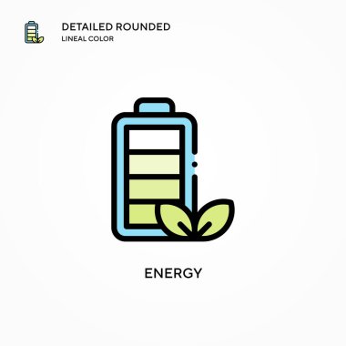 Enerji vektör simgesi. Modern vektör illüstrasyon kavramları. Düzenlemesi ve kişiselleştirmesi kolay.